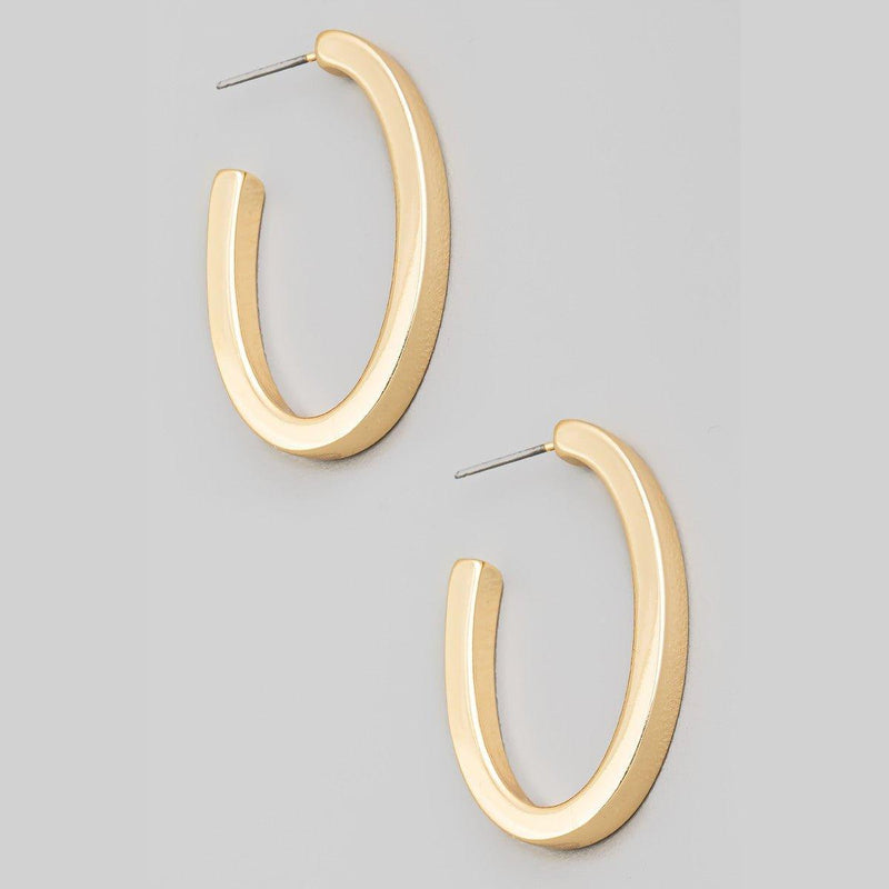Thick Oval Hoop Earrings