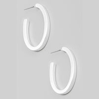 Thick Oval Hoop Earrings