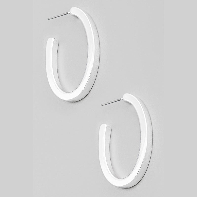 Thick Oval Hoop Earrings