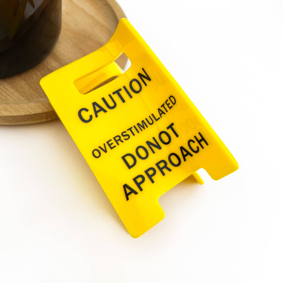 Caution Sign Hair Claw Clip, Fun Hair Clip: Yellow