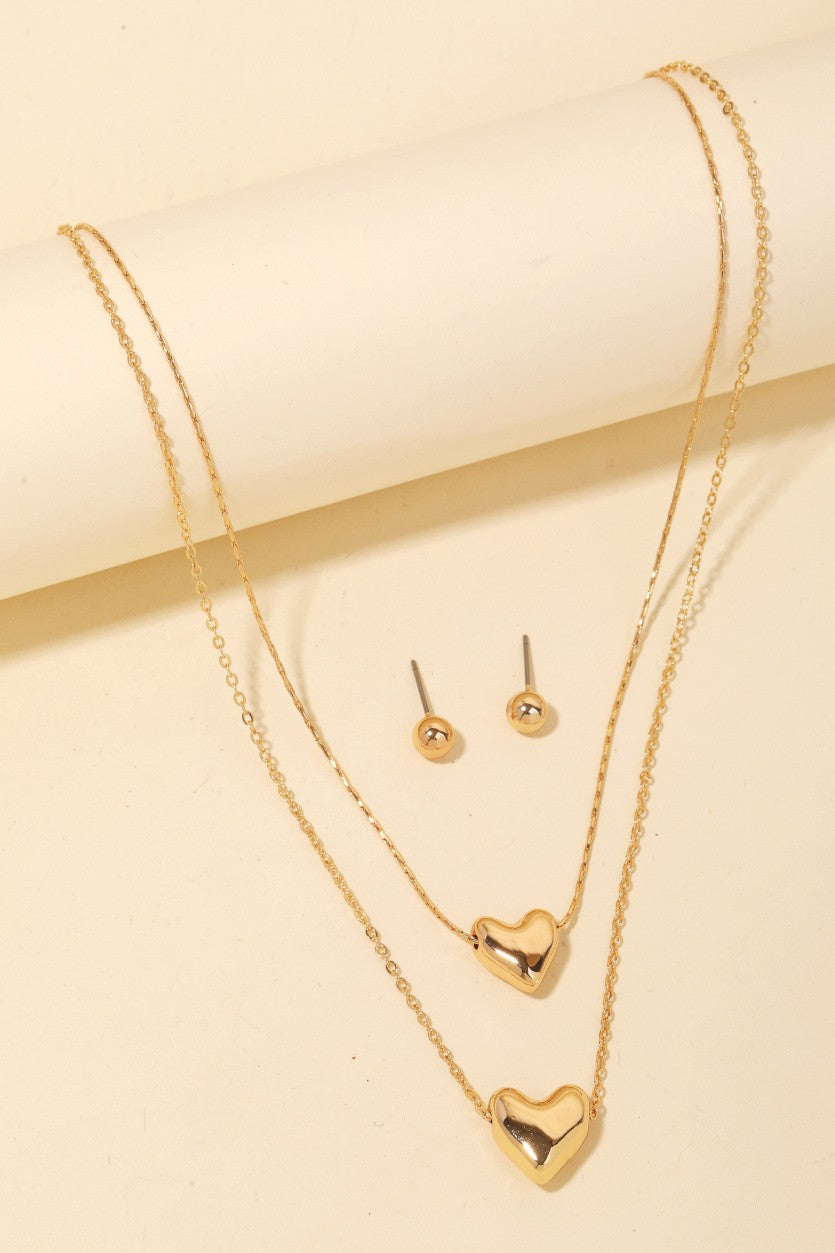 Mini Hearts Pendant Necklace Set