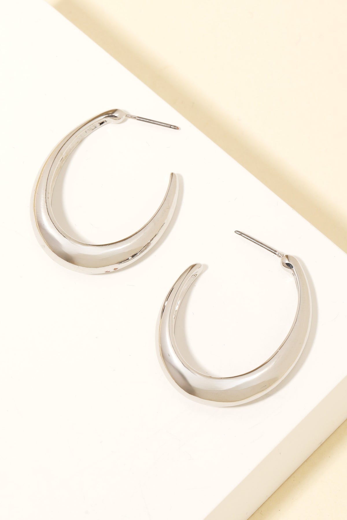 Rounded Oval Hoop Earrings