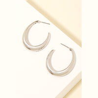 Rounded Oval Hoop Earrings