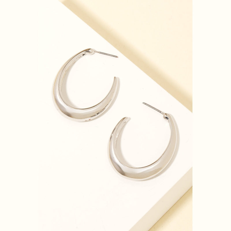 Rounded Oval Hoop Earrings