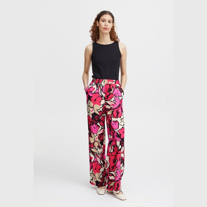 b.young Janina Floral Pant raspberry sorbet