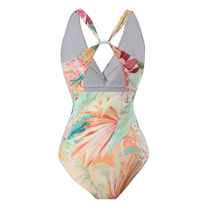 Floral Print One Piece Swimwear with Cover