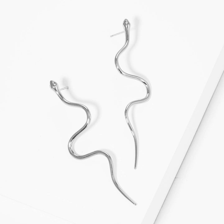 Gold Dipped Snake Post Earrings