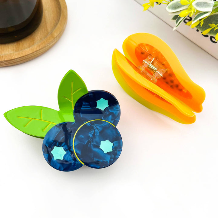 Blueberry Hair Claw Clip, Acetate Fruit Hair Clip: Papaya