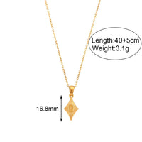 Simple Rhombus Cat's Eye Stone Pendant Neckalces DPJN2904: Black