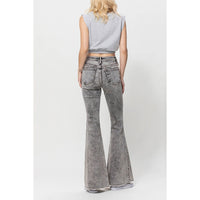 Acid Wash High Rise Flare Jeans