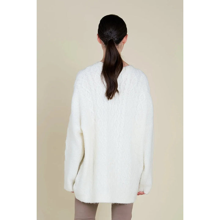 Contrast Cable Knit Sweater