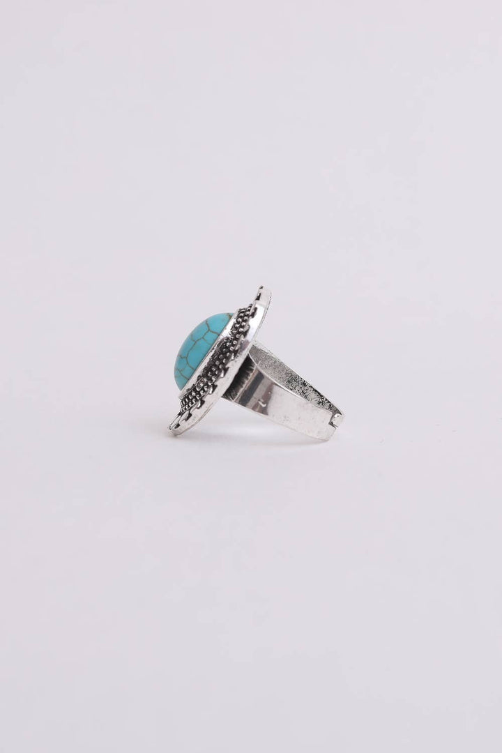 Oval Adjustable Turquoise Ring