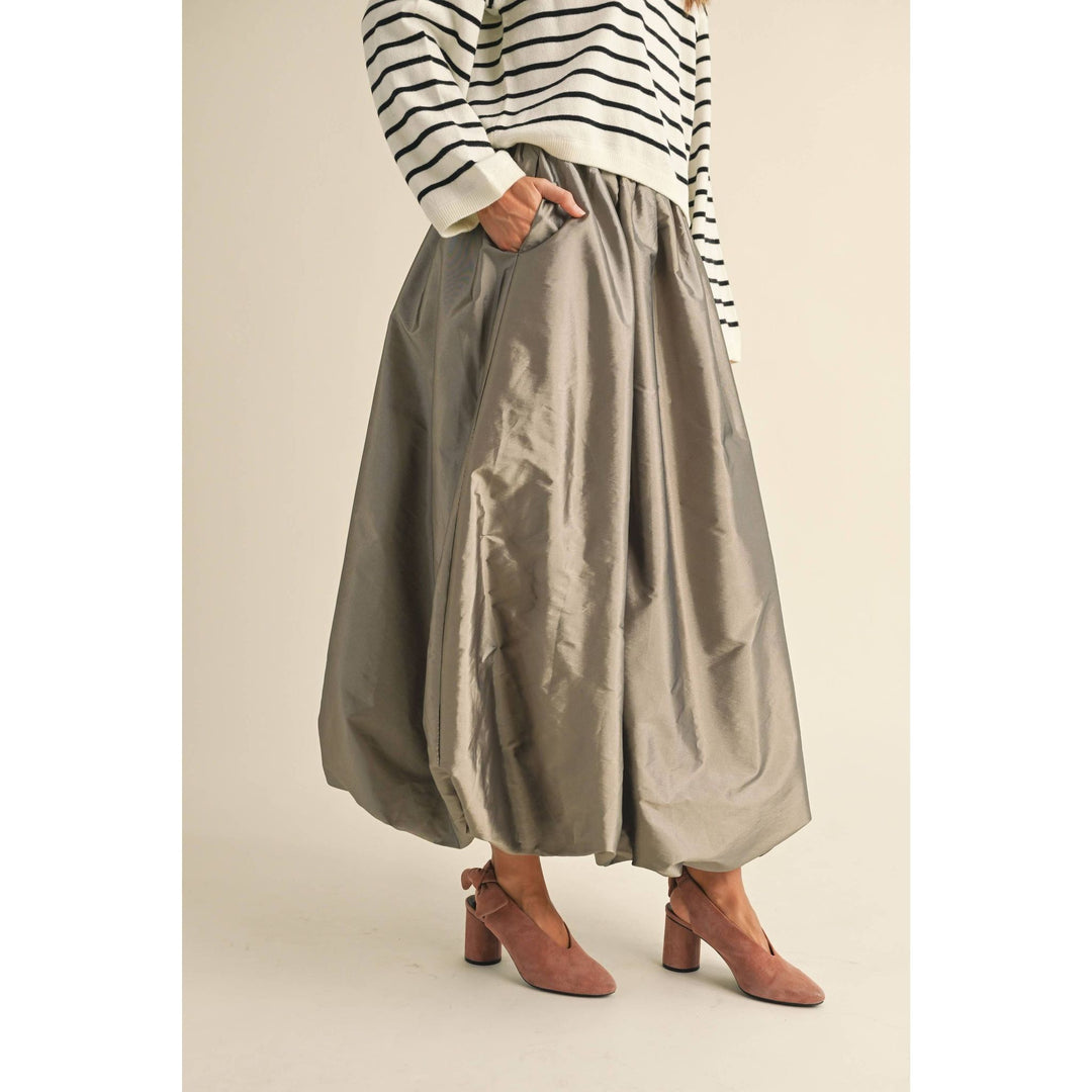 Metallic Ballon Long Skirt