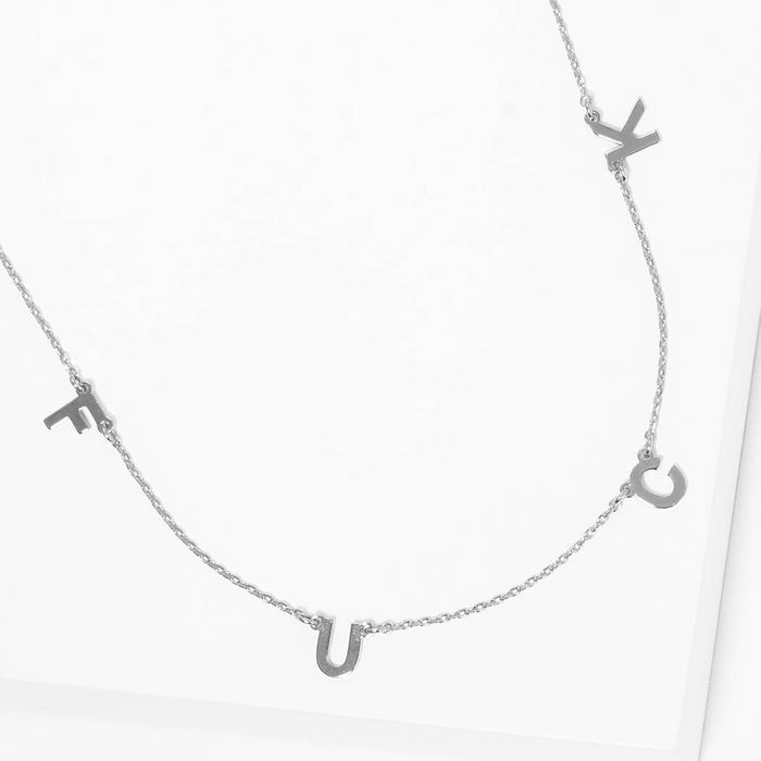 Gold-Dipped F*CK  Necklaces Silver