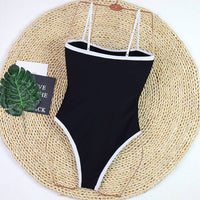 Simple Color Block Sexy One Piece Swimwear DPSW1114: Black / S