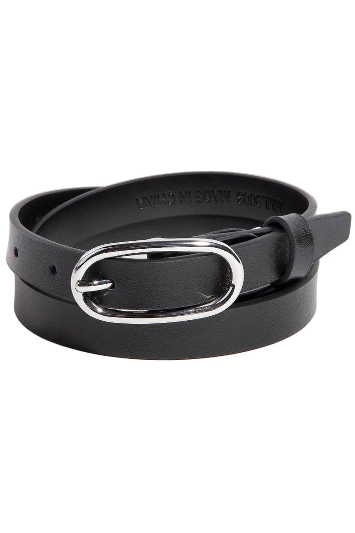Long Oval Buckle Leather Belt