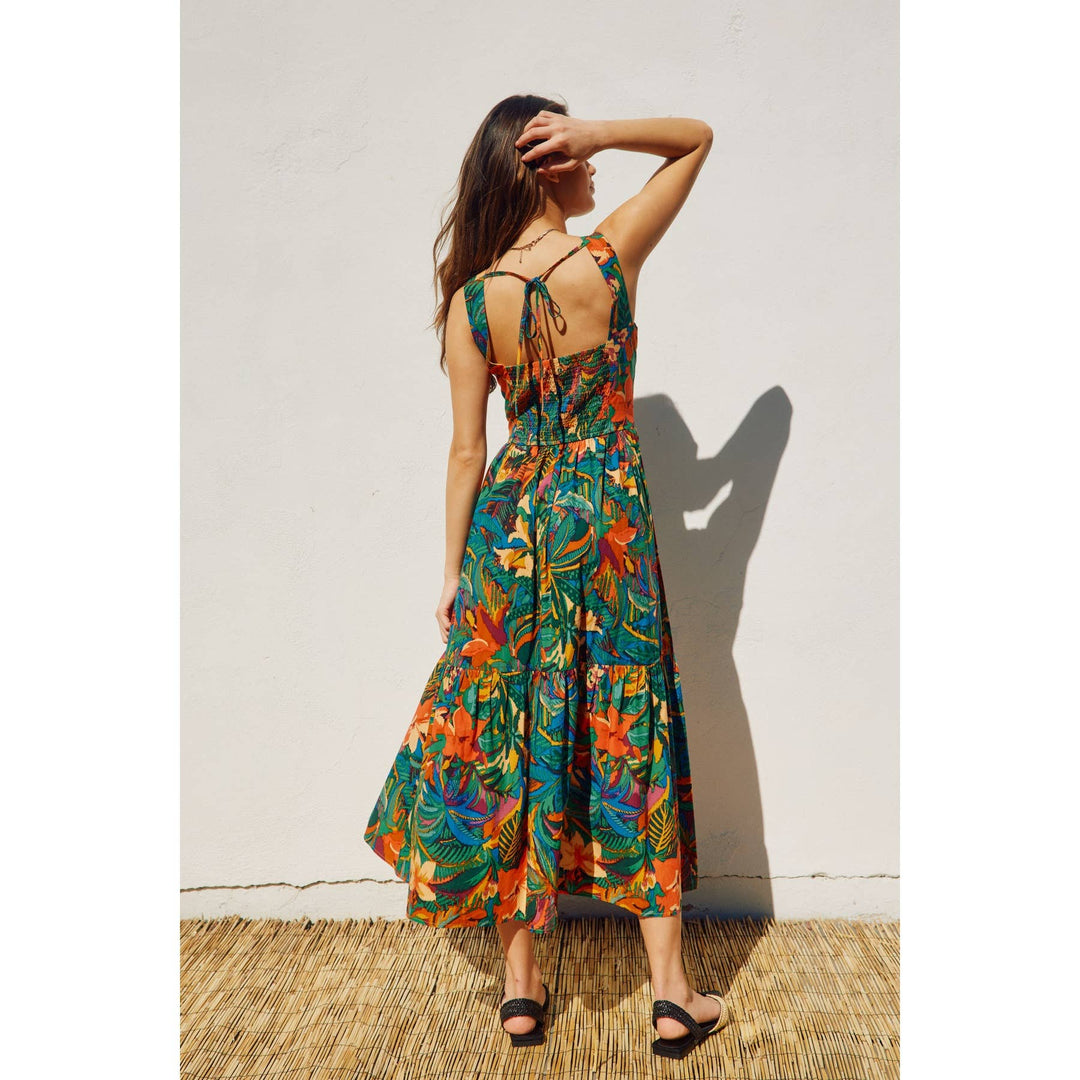 Sunny Serenity O Ring Cutout Midi Dress