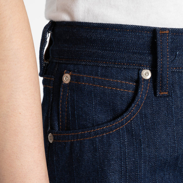 Naked &amp; Famous Denim Wide Wild West Vertical Slub Denim