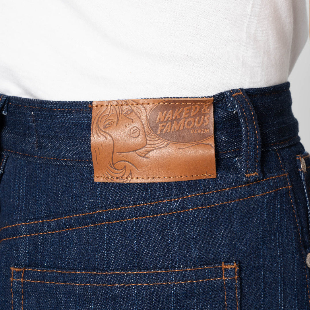 Naked &amp; Famous Denim Wide Wild West Vertical Slub Denim