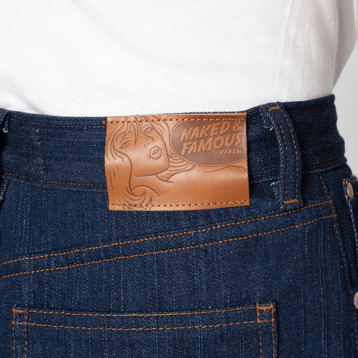 Naked &amp; Famous Denim Wide Wild West Vertical Slub Denim