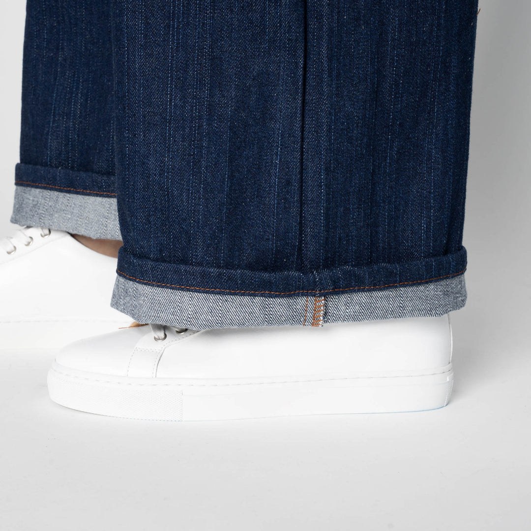 Naked &amp; Famous Denim Wide Wild West Vertical Slub Denim