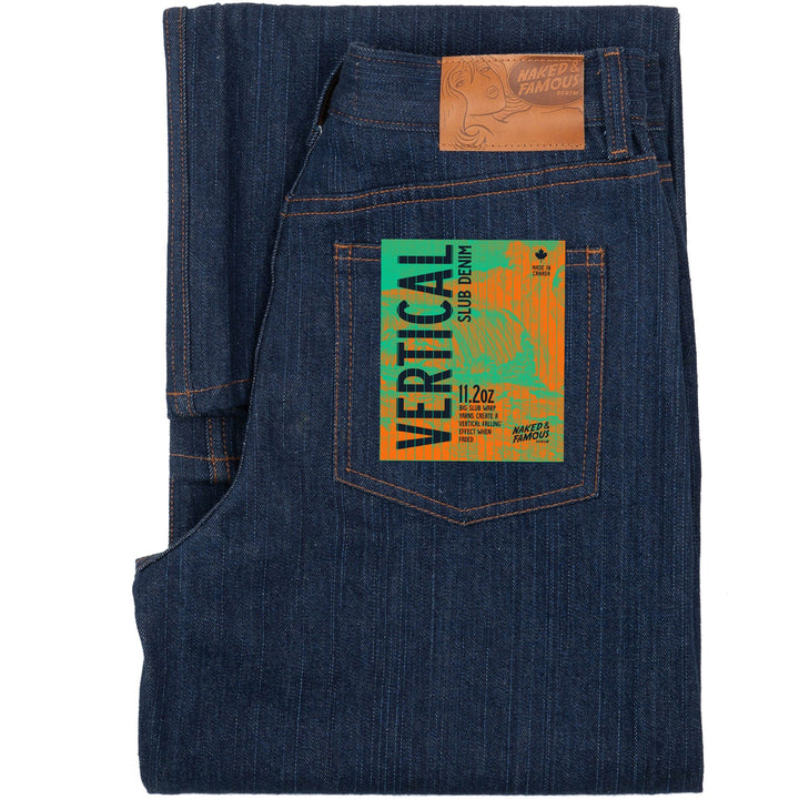 Naked &amp; Famous Denim Wide Wild West Vertical Slub Denim