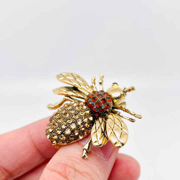 Rhinestone Bee Brooch