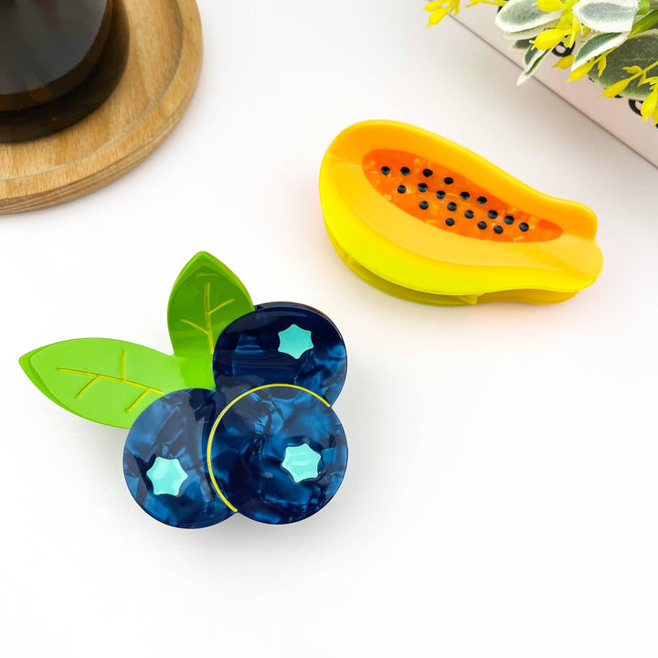 Blueberry Hair Claw Clip, Acetate Fruit Hair Clip: Papaya