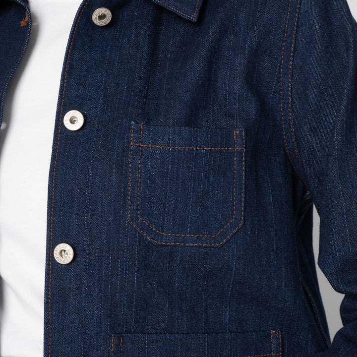 Naked &amp; Famous Denim Vertical Slub Denim Jacket