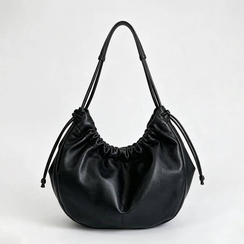 Large Casual Crossbody Hobo Bag: Apricot / F