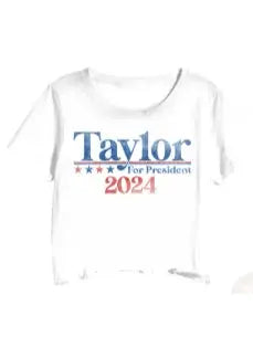 Taylor For President Cropped Tee Shirt