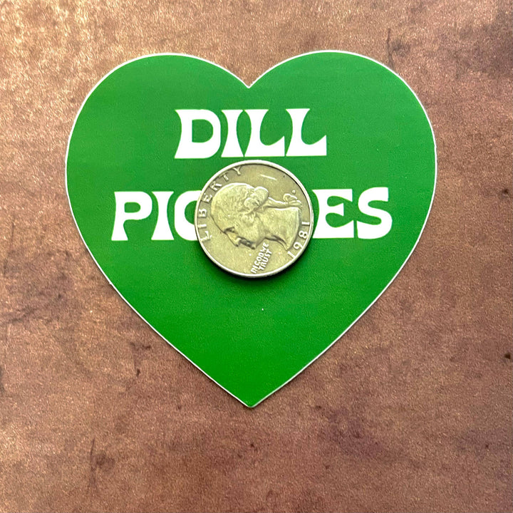 Dill Pickles Heart Sticker green restaurant deli gifts
