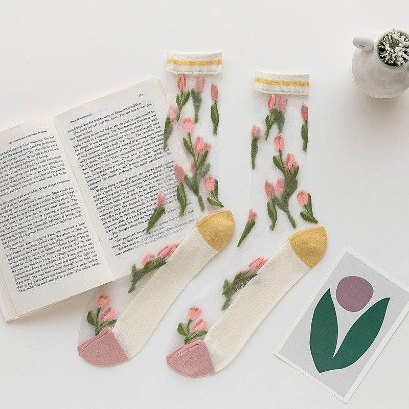Tulip Floral Socks