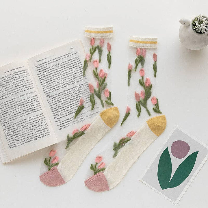 Tulip Floral Socks