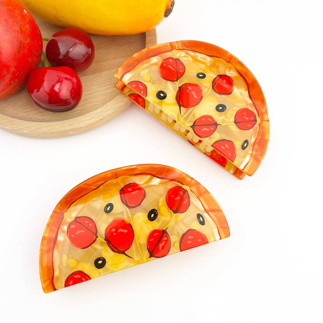 Ham Pizza Hair Claw Clip