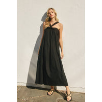 Cotton Halter Neck Maxi Dress