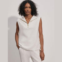 Varley Magnolia Half Zip Tank Ivory Marl