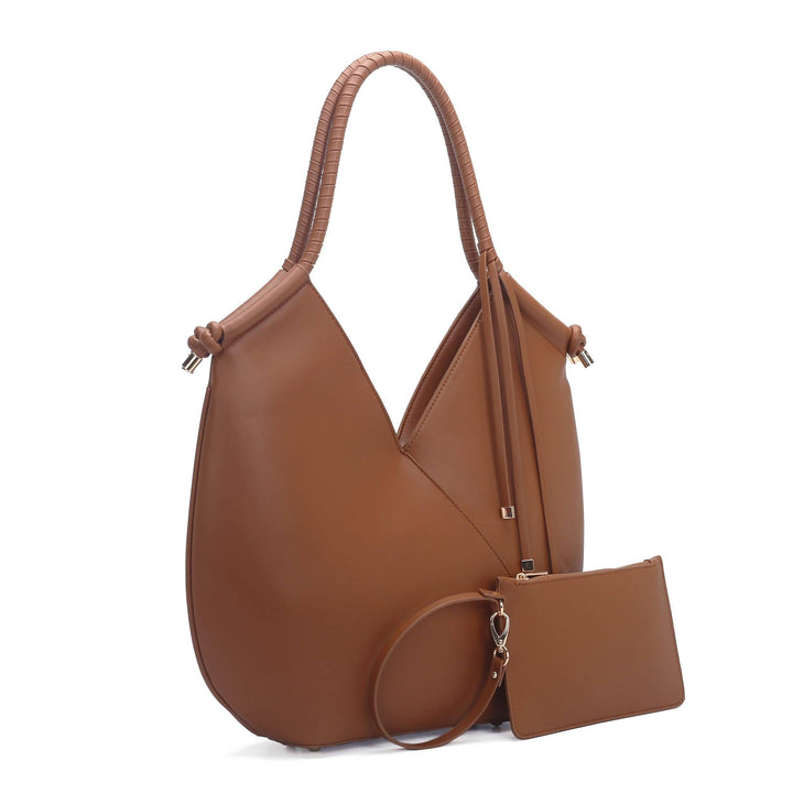 AS60156 Madison 2 in 1 Tote Bag and Wrislet Set: Brown