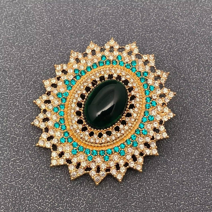 Vintage Rhinestone Oval Brooch