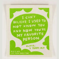 Swedish Dishcloth with kids quotes