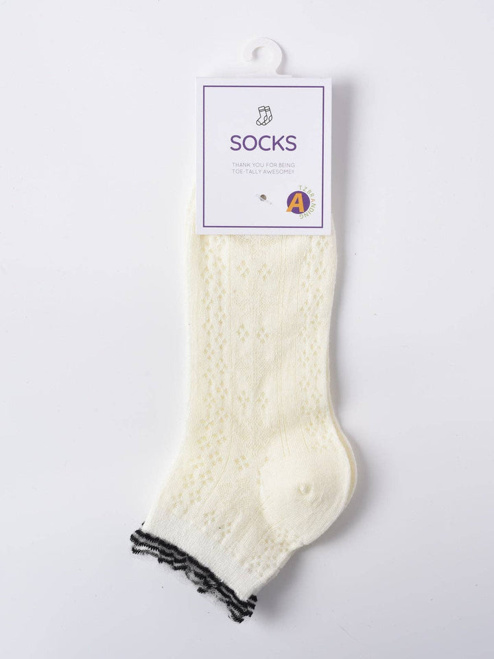 Lace Trim Mesh Ankle Socks