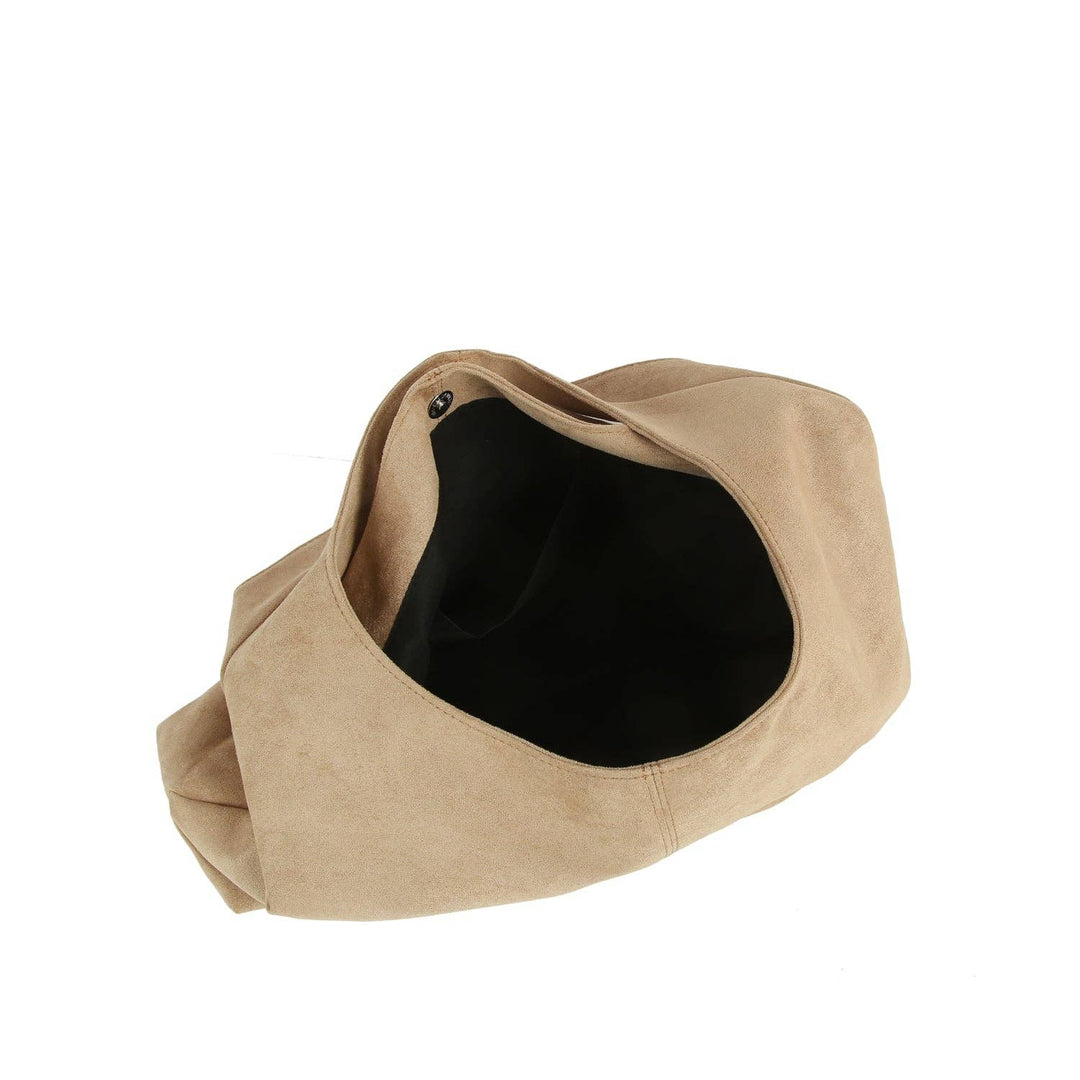 EWB172 Jaz Faux Suede Hobo Tote Bag: Black