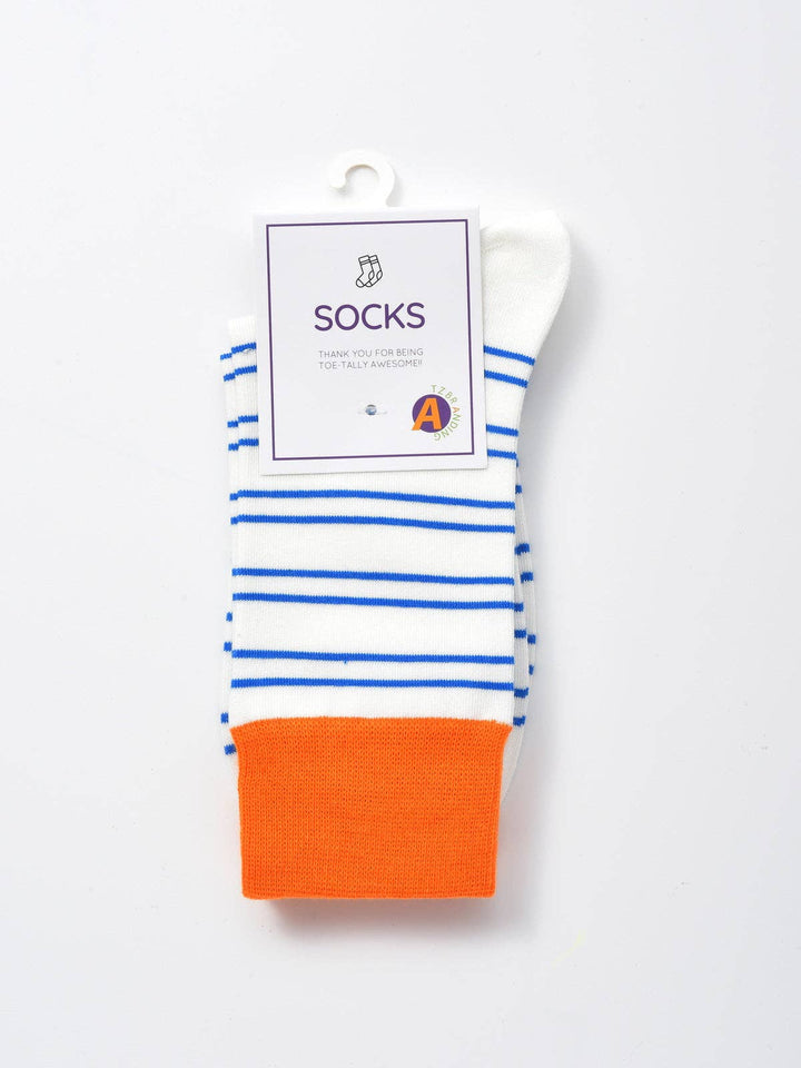 Contrast Stripe Mid-Calf Socks