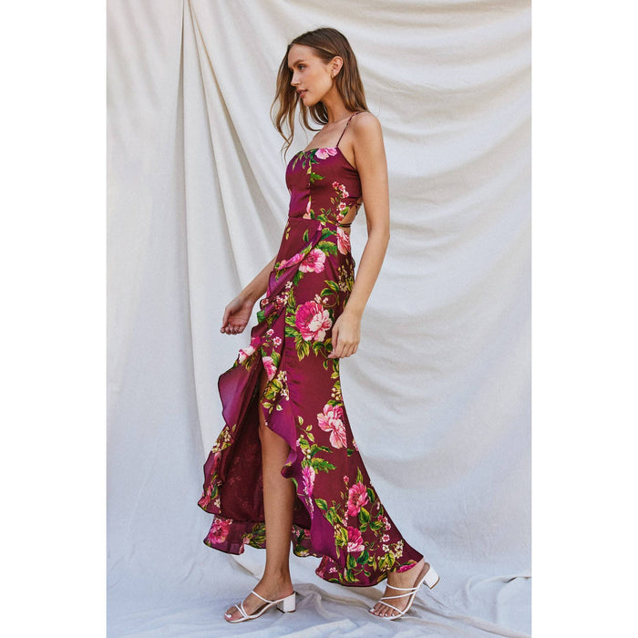 Perfect Option Open Back Ruffled Maxi Dress