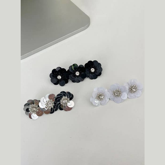 BILLIE Mini Sequin Flower Shoe Charm for Sneakers, Sandals: Ivory