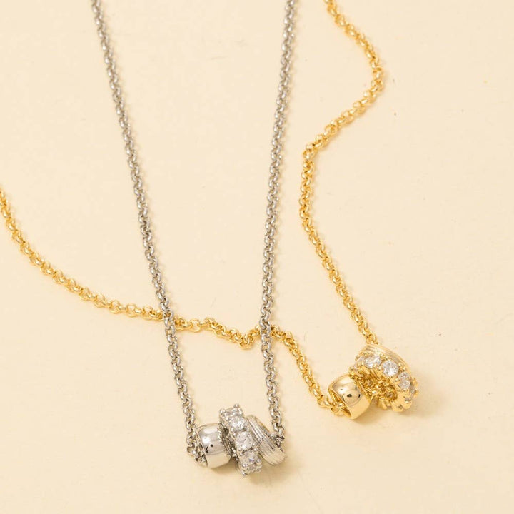 Mixed Ring Charms Dainty Chain Necklace