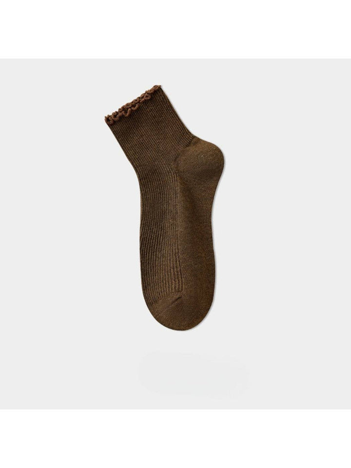 Ribbed Neutral Crew Socks