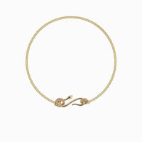 Rhinestone Snake Shaped Chain Pendant Necklace DPJN0802: Silver