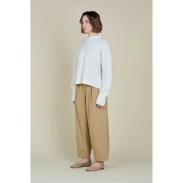 Mock Neck Ribbed Knit Sweater