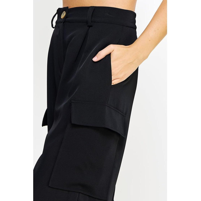 Wide Leg Tailored Cargo Pants